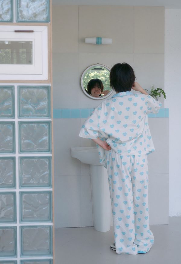 MMOM 藍色愛心印花睡衣 