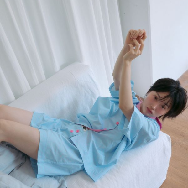 MMOM 圓點短褲 藍色 