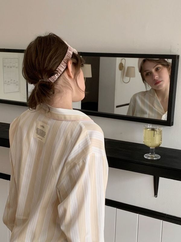 VIVIHOME 韓國莫代爾優雅米杏睡衣套裝｜午夜巴黎系列 