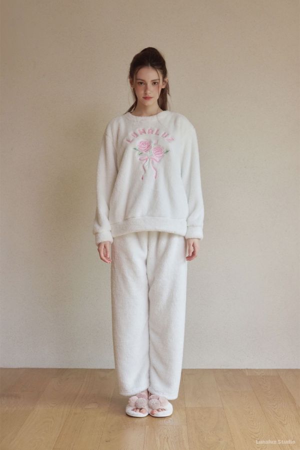 LUNALUZ 韓國愛莎花語針織睡衣套裝 