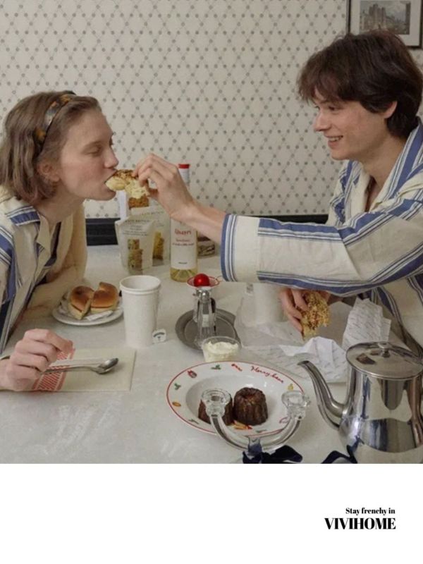 韓國藍色時光條紋睡衣套裝｜午夜巴黎系列 