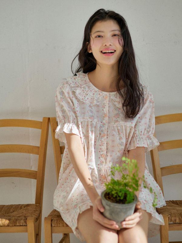 ULLALA  睡衣套裝｜奶油蕾絲 26S 