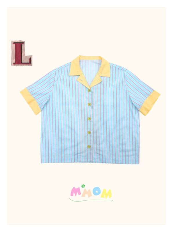 MMOM cotton candy 條紋短襯衫 