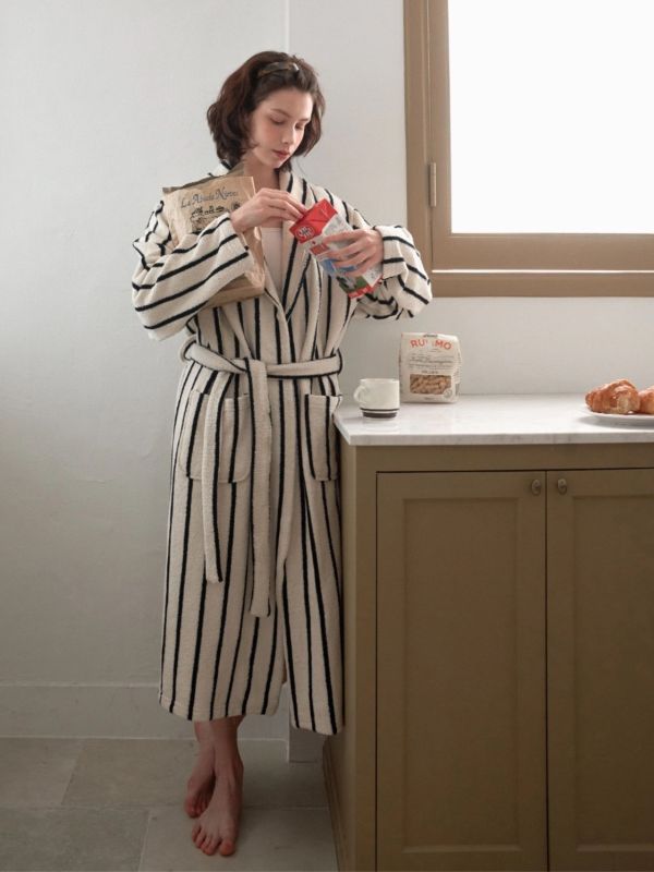 VIVIHOME  Rêve en Lumière Robe｜晨光之夢條紋睡袍 