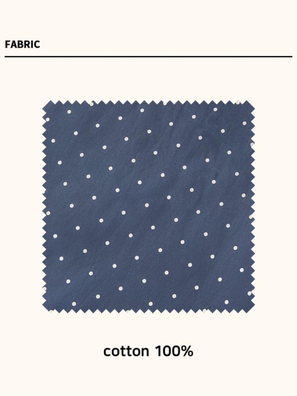 MMOM 深藍波點睡衣套裝｜100%純棉・限量系列 
