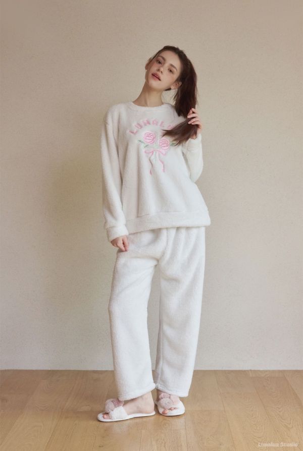 LUNALUZ 韓國愛莎花語針織睡衣套裝 