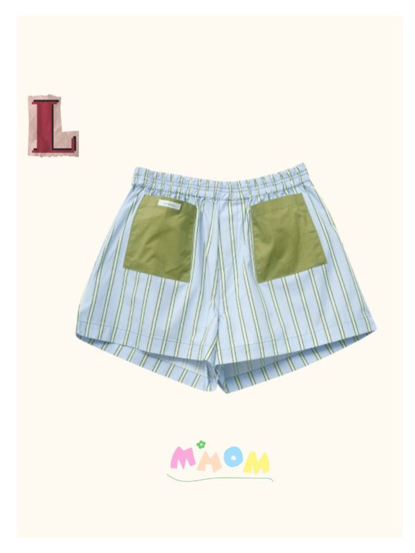 MMOM  條紋睡衣短褲｜Sky Green 