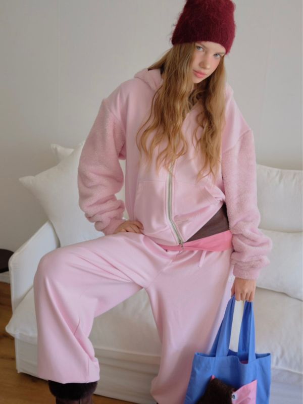 MMOM 家居服休閒長褲｜奶霧粉 