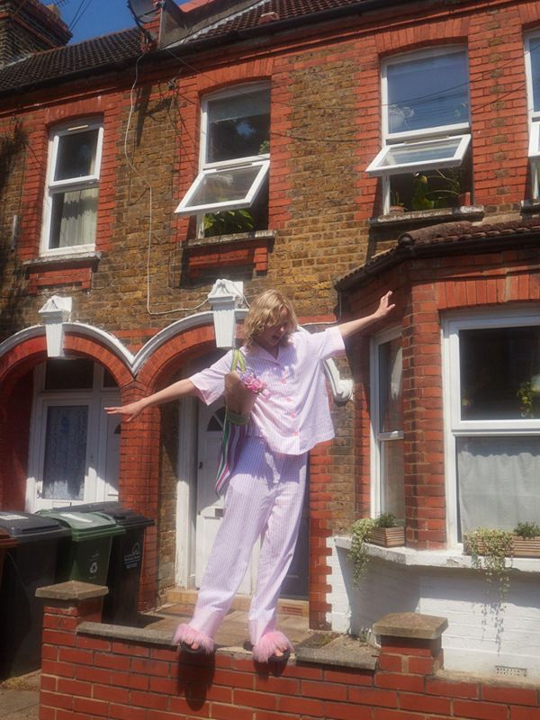 MMOM Flat Peach 條紋長褲｜60支棉 