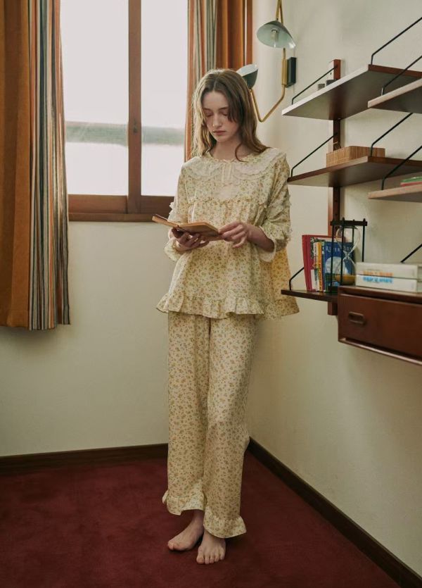 ULLALA 七分袖花漾檸檬睡衣套裝 