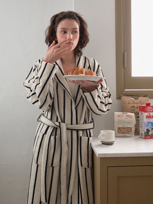 VIVIHOME  Rêve en Lumière Robe｜晨光之夢條紋睡袍 