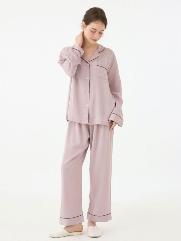 LUNALUZ 柔夜之詩 經典睡衣套裝｜霧紫色調　25S 