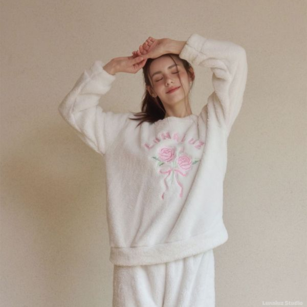 LUNALUZ 韓國愛莎花語針織睡衣套裝 