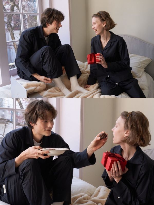 VIVIHOME 韓國時尚黑調睡衣套裝｜午夜巴黎系列 