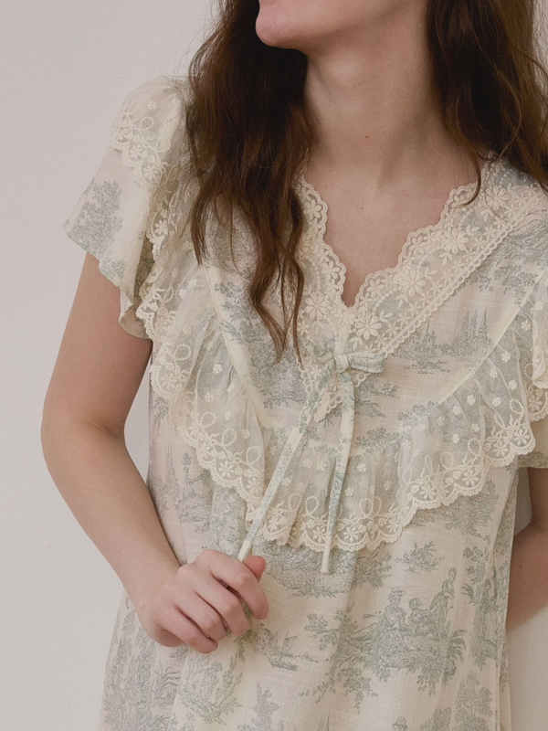 LUNALUZ 朱依紋奢華蕾絲睡衣 