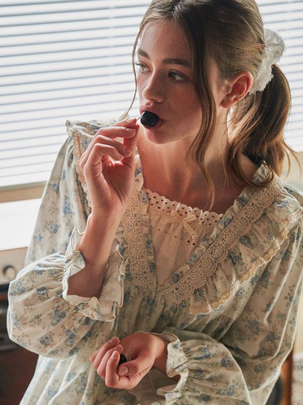 ULLALA 米杏刷絨純棉睡衣洋裝｜口袋設計 