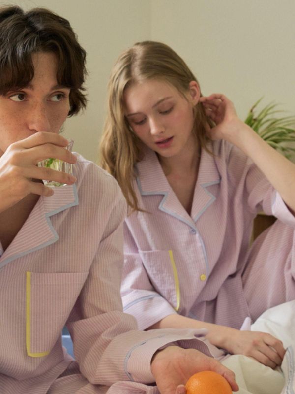 ULLALA  春款Lilli House條紋睡衣套裝｜薰衣草紫  26S 