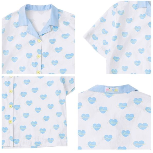 MMOM 藍色愛心印花睡衣 