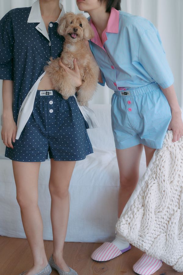 MMOM 園點短褲 海軍藍 