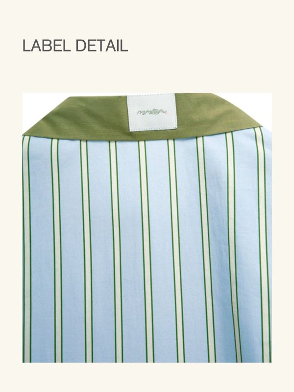 MMOM 條紋睡衣襯衫｜Sky Green 