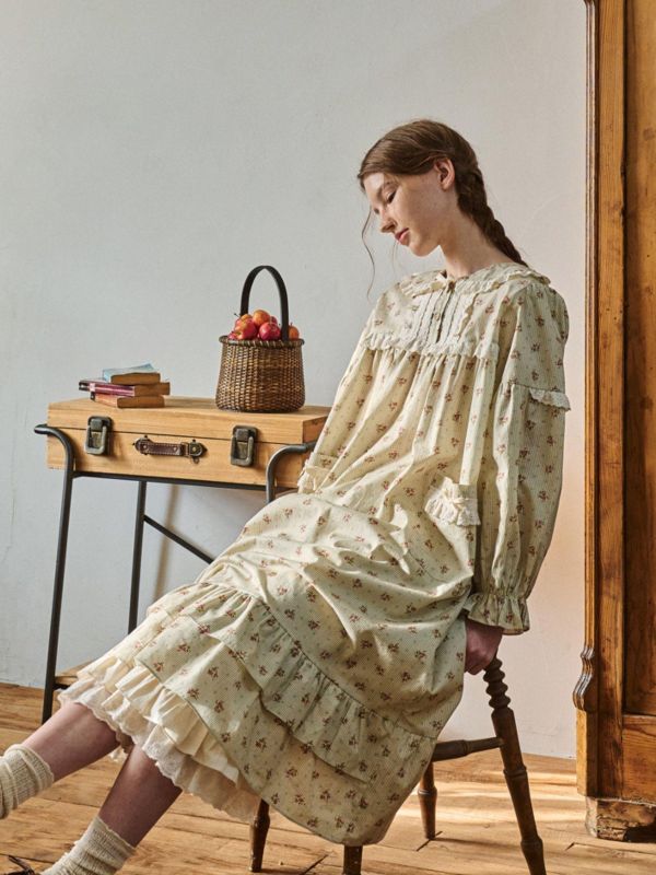 ULLALA  紅髮安妮睡衣洋裝｜新芽綠  26S 