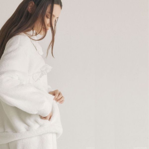 LUNALUZ 雲朵超細纖維蕾絲睡衣套裝｜外套式開襟設計 