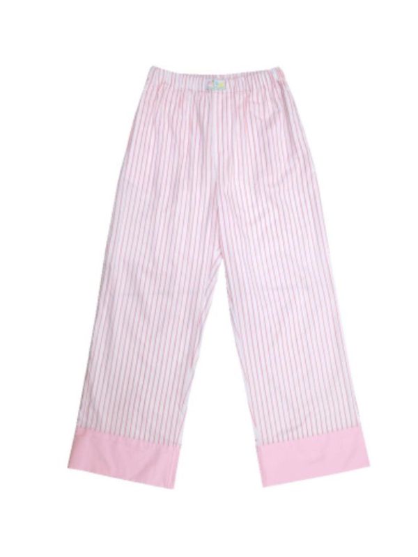 MMOM Flat Peach 條紋長褲｜60支棉 