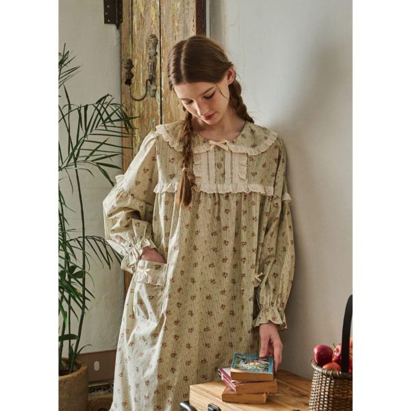 ULLALA  紅髮安妮睡衣洋裝｜新芽綠  26S 