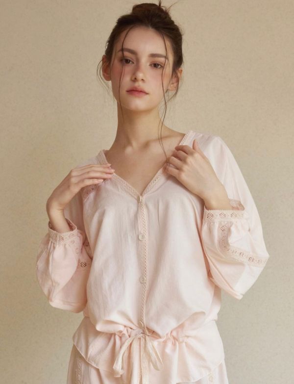 LUNALUZ｜Rose Lace 睡衣套裝（香檳粉・25W） 