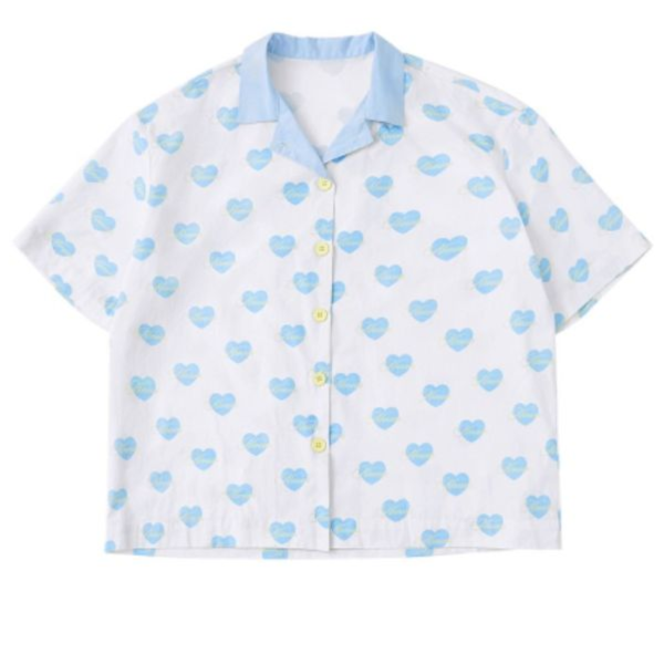 MMOM 藍色愛心印花睡衣 