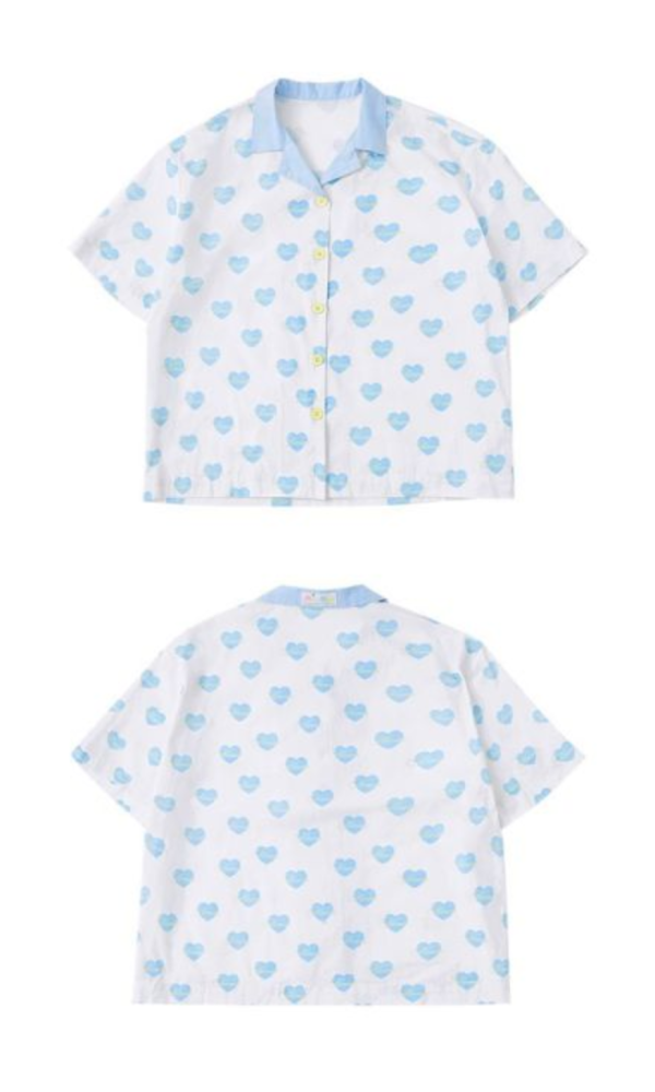 MMOM 藍色愛心印花睡衣 