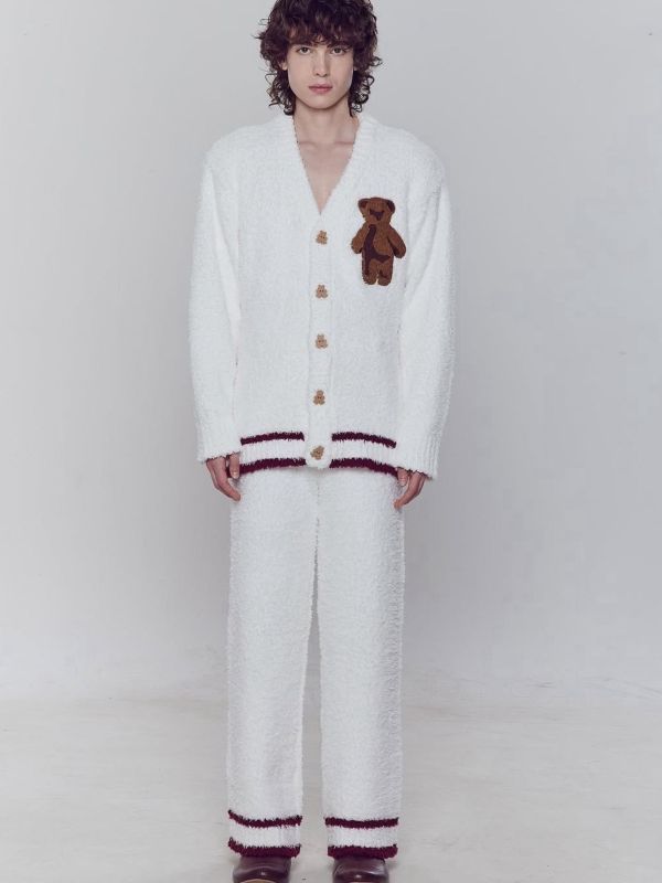 BALCONY 泰迪熊刺繡毛絨男款家居服 