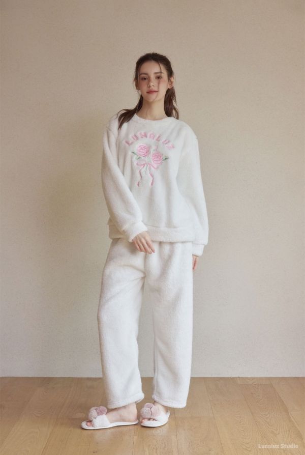 LUNALUZ 韓國愛莎花語針織睡衣套裝 