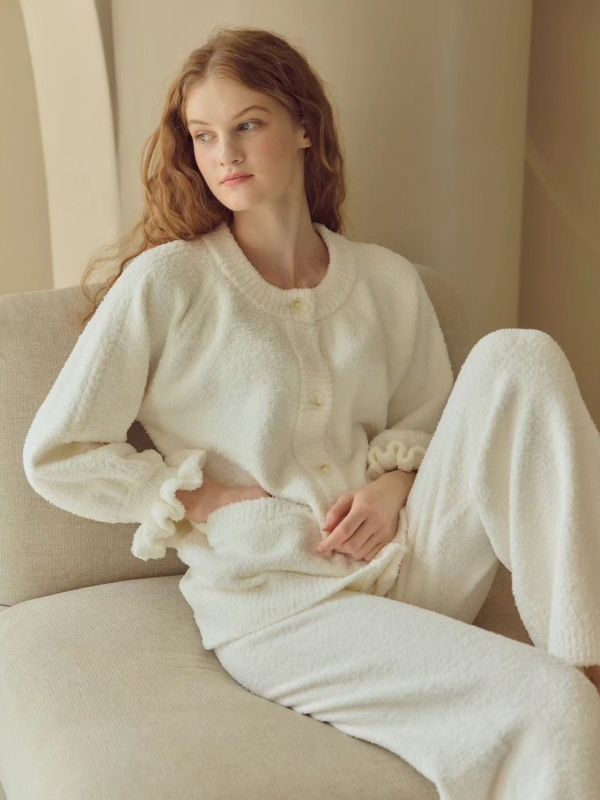 BALCONY 圍巾小熊外套式睡衣套裝 