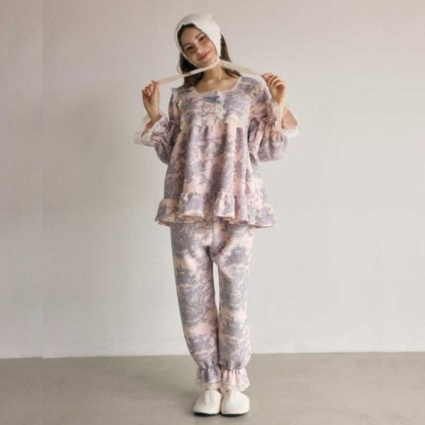 LUNALUZ 朱依紋羊羔絨睡衣套裝 朱依紋  羊羔絨  LUNALUZ 韓國睡衣