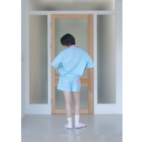 MMOM 圓點睡衣 藍色 