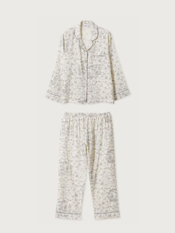 LUNALUZ 森林詩境經典款睡衣套裝｜粉色/灰色 