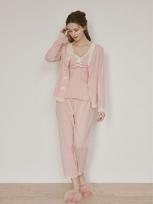 LUNALUZ  Maison Wear 家居三件式套裝｜粉色  24W 