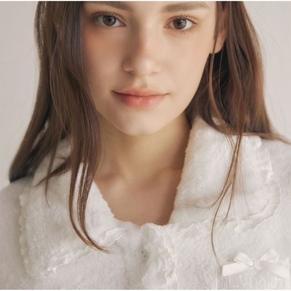 LUNALUZ 雲朵超細纖維蕾絲睡衣套裝｜外套式開襟設計 