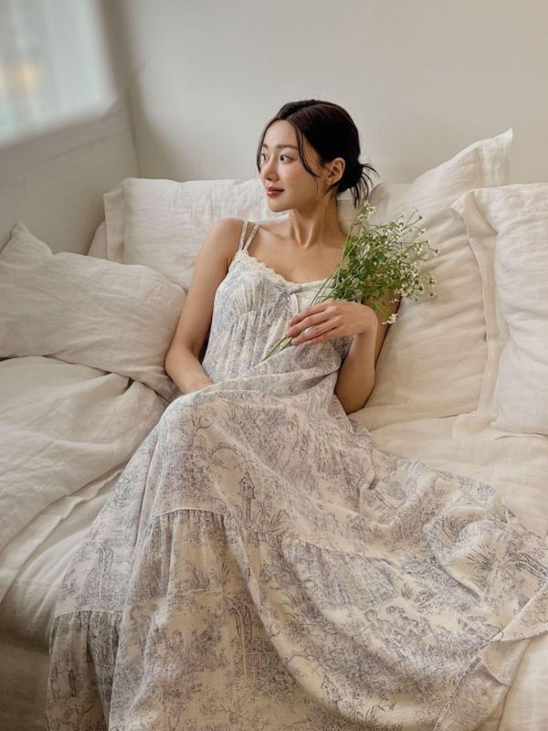 LUNALUZ 奢華法式朱依紋睡衣｜內襯Bra設計 