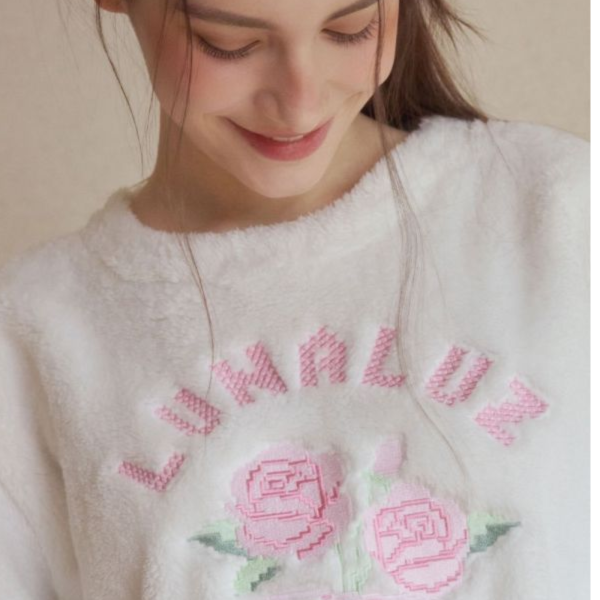 LUNALUZ 韓國愛莎花語針織睡衣套裝 