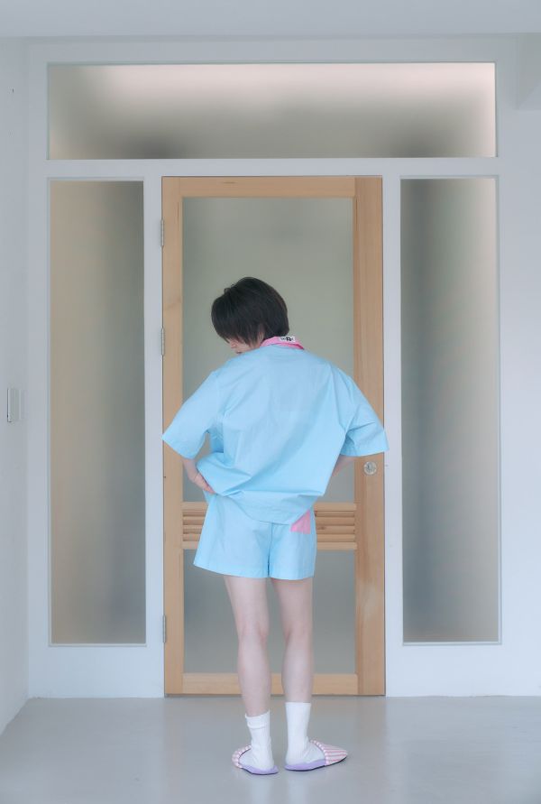 MMOM 圓點短褲 藍色 