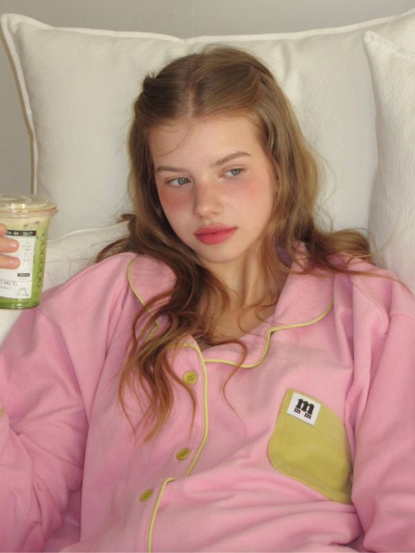 MMOM Sleepy 家居睡衣套裝｜蜜桃粉 