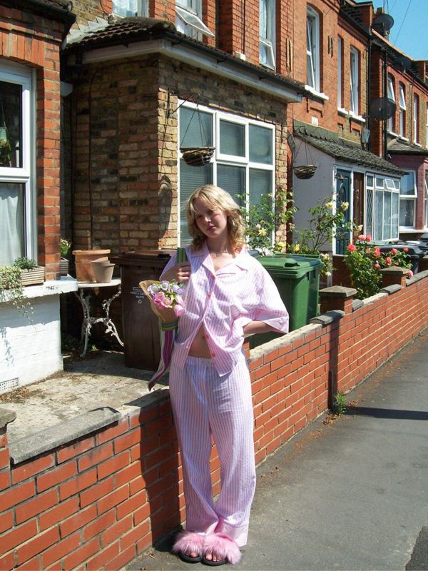 MMOM Flat Peach 條紋長褲｜60支棉 