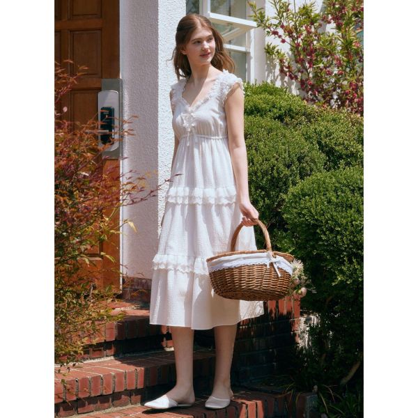 LUNALUZ 奢華蕾絲睡衣洋裝 