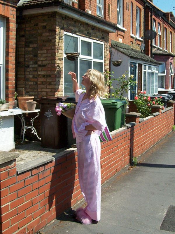 MMOM Flat Peach 條紋長褲｜60支棉 