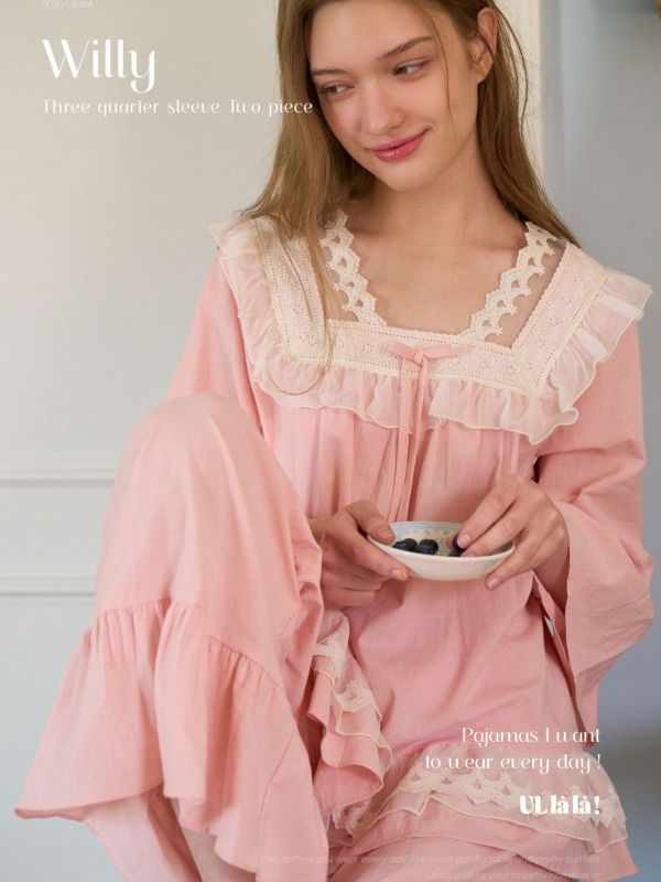 ULLALA  粉霧房間  睡衣套裝｜蜜桃粉 26S 