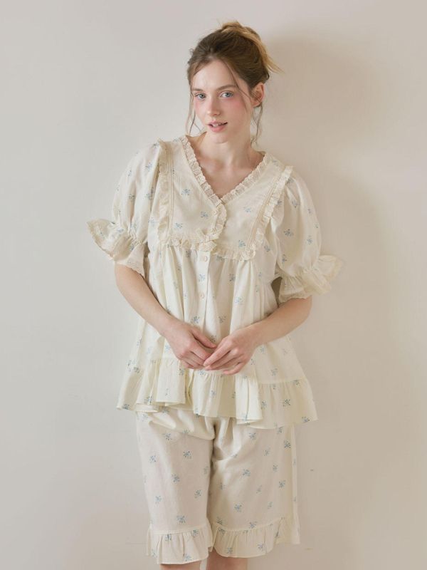 LUNALUZ 靜謐棉感 奶霧白睡衣｜版型寬鬆　26S 