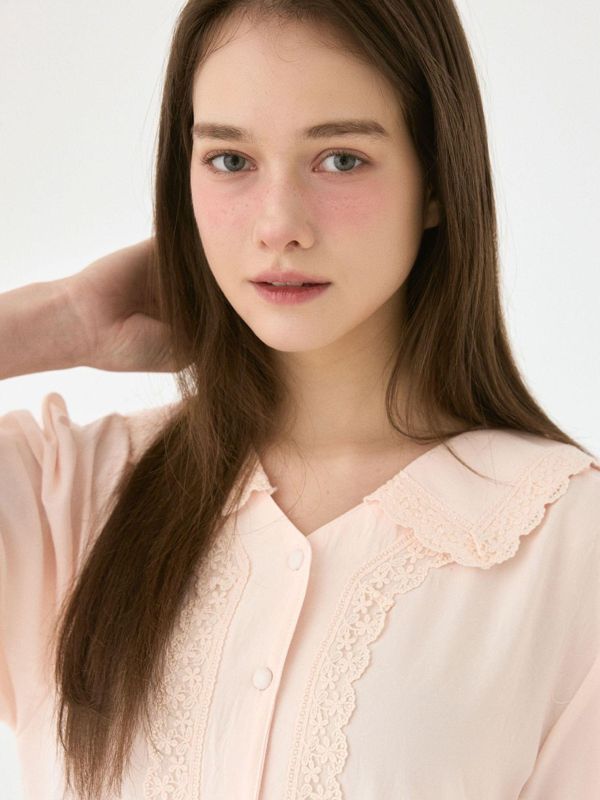 LUNALUZ 柔霧沙洗 睡衣洋裝｜柔光香檳粉　26S 