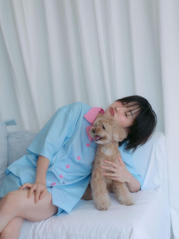 MMOM 藍色波點睡衣套裝｜100%純棉・限量系列 